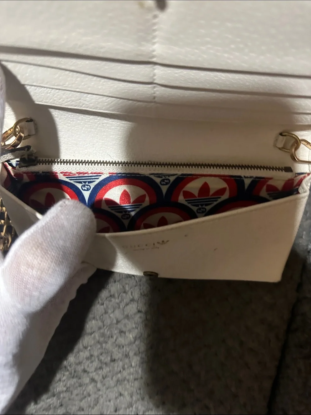 Adidas X Gucci GG trefoil Chain Wallet Purse Shoulder cross bag new strapreplace